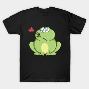 Funny frog with a beautiful red rose T-Shirt